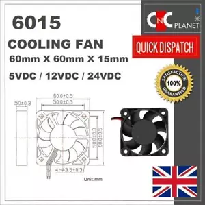 6015 FAN 6cm 60mm X 60mm X 15mm MINI SQUARE BRUSHLESS COOLING FAN 5V 12V 24V DC - Picture 1 of 16
