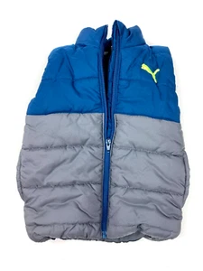 Puma Puffer Vest Boys Kids Size 3/4 XXS Gray Blue - Picture 1 of 12