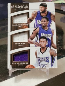 2014-15 DeMarcus Cousins Rudy Gay McLemore Panini Immaculate GU Patch /75 Kings