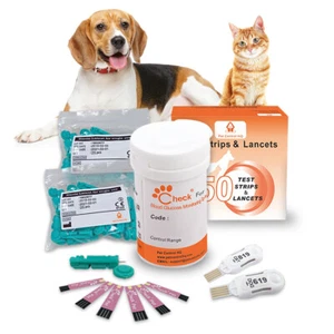 Tiras reactivas lancetas para medidor de glucosa en sangre monitor perro gato glucómetro diabetes - Imagen 1 de 10