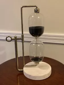 Contemporary Hourglass Marble base TableTop Décor,SandGlass Countdown,Reversible - Picture 1 of 10