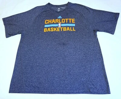 Charlotte Bobcats On-Court NBA Adidas Climalite Gray T-shirt Adult Men's XXL 2XL - Image 1 of 4