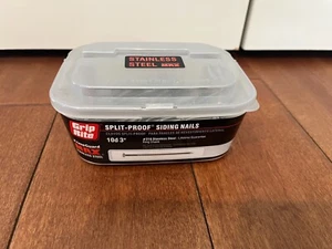 Grip Rite 10d 3" Max 316 Stainless Steel Nails Ring Shank Siding Split Proof 1lb - Picture 1 of 5