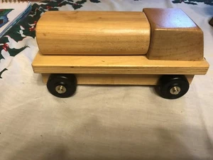 Large Heavy Handmade Solid Wooden Tanker TruckBeautiful Desk Piece or paperweigt - Picture 1 of 12