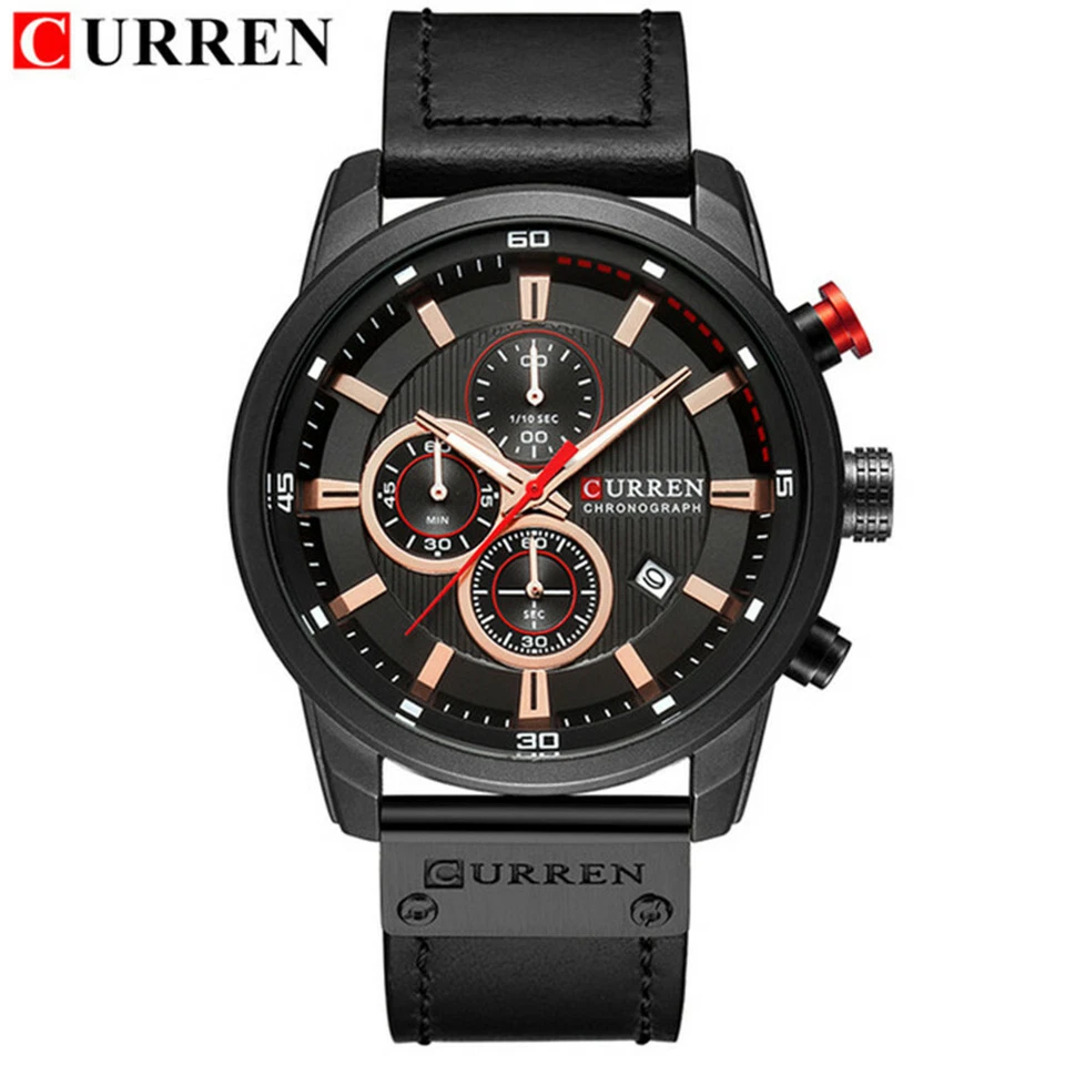CURREN 8291 Men Watch Top Brand Men Military Sport Leather Quartz Watches