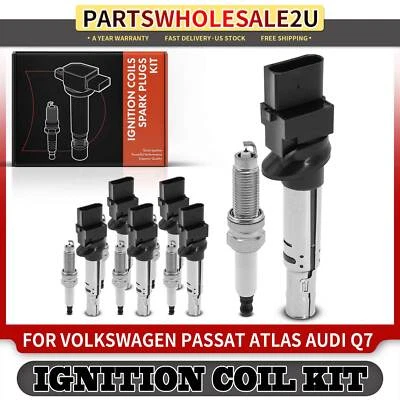 6 件点火线圈 + 6 个铱火塞套件适用于大众 Passat Atlas 奥迪 Q7 — 第 1/4 张图片