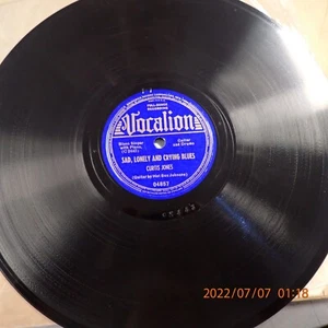 E+ 78 Curtis Jones Vocalion 04857 Blues In The Basement Sad Lonely and Crying - Picture 1 of 2