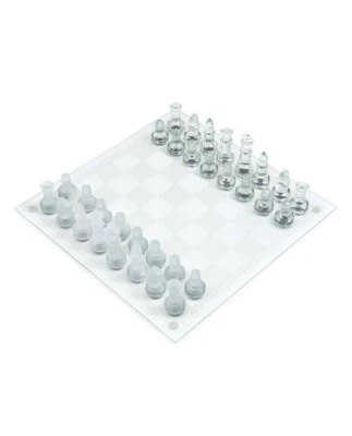 Cardinal Glass Chess & Checkers Set Clear/Frosted Board Game 2-in-1 - Image 1 of 4