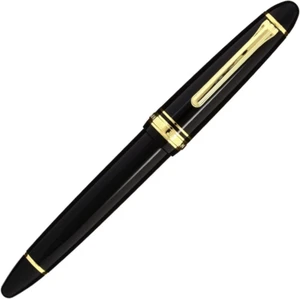 1911 Large Black Gold Trim 21K Gold Medium Point Fountain Pen - 11-2021-420 - Picture 1 of 3