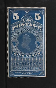 USA Scott # PR5 Fine OG Hinged Tear Newspapers Periodicals BOB US Stamp $225 - Picture 1 of 2