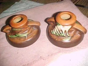 ROSEVILLE POTTERY - PORTACANDELE FRESIA - 1160-2 - Originali d'epoca - Foto 1 di 5