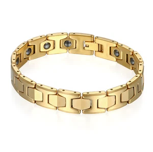 12MM Mens Tungsten Magnetic Power Element Bracelet with Free Link Removal Kit - Picture 1 of 23