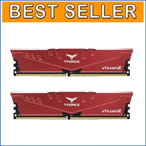 T-Force Vulcan Z 32GB (2x16GB) 3200MHz CL16 DDR4 RAM - Stylish Red Design - Picture 1 of 9