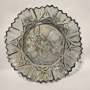 Vintage Iridescent Carnival Glass Star Fruit Bowl Ruffled Saw tooth - Picture 1 of 12