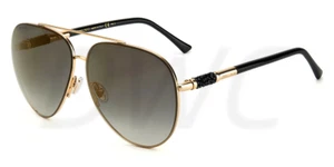 Jimmy Choo Gray/S RHLFQ Black Gold/Green Gradient Pilot Women's Sunglasses - Picture 1 of 5