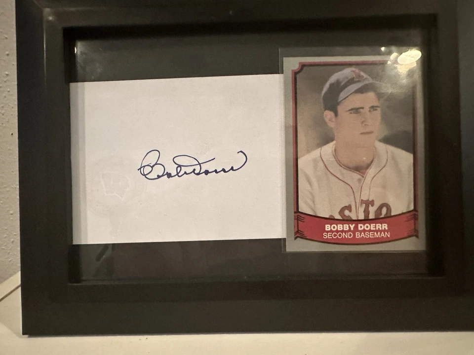 Bobby Doerr Boston Red Sox HOF Signed Index Card - Image 1 of 1