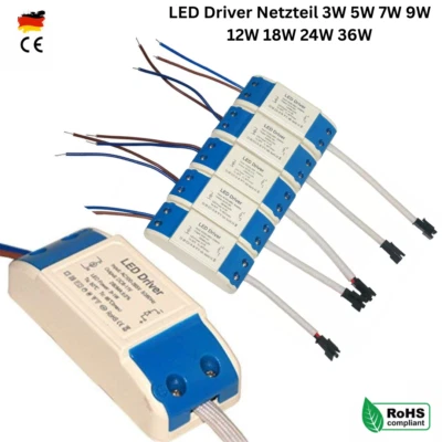 LED Driver Trafo Treiber Transformator Netzteil 3W 5W 7W 9W 12W 18W 24W 36W - Bild 1 von 4