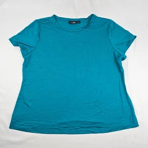 Camiseta para mujer East 5th Essentials verde azulado talla grande 1X nailon elástico/spandex - Imagen 1 de 3