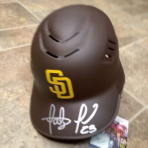 Fernando Tatis Jr signed autograph matte brown Padres full size helmet JSA COA