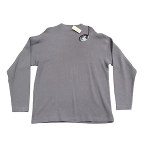 Vintage Lee Riveted Shirt Mens Large Gray Long Sleeve Mock Neck Pullover - Picture 1 of 5