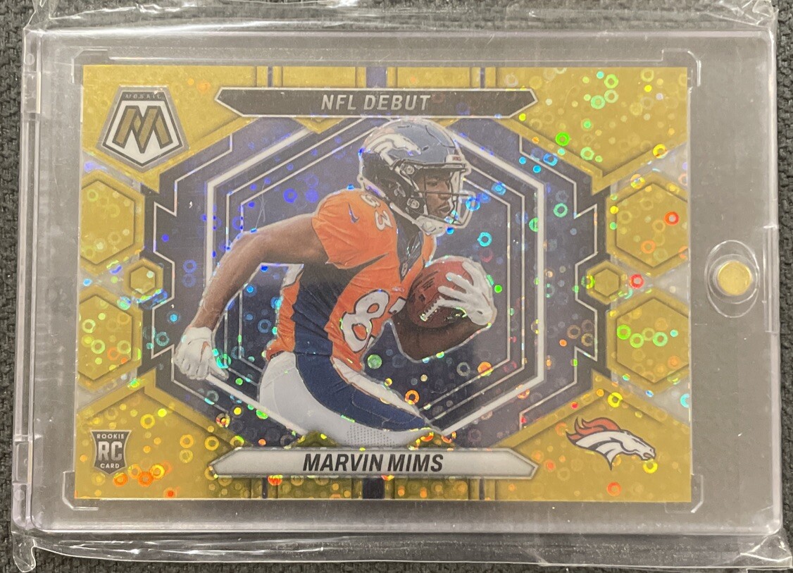 2023 Panini Mosaic Marvin Mims Gold Disco  /10 NFL Debut Denver Broncos Rookie