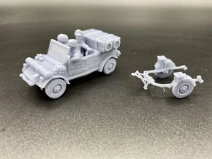 28mm, 3D Printed, WW2, German,Falschimjaeger ,Kubelwagen w/ Trailer,Bolt Action - Picture 1 of 7