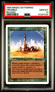 1994 MtG Magic the Gathering Revised Crumble Vintage PSA Gem Mint 10 POP 9 - Picture 1 of 4