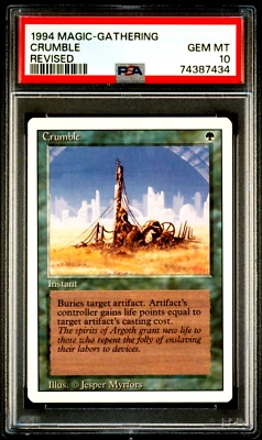 1994 MtG Magic the Gathering Revised Crumble Vintage PSA Gem Mint 10 POP 9 - Image 1 of 4