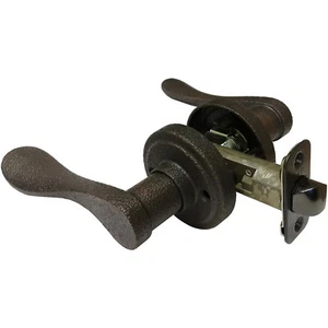 Rustic Oil Rubbed Bronze Sandcast Style Passage Door Lever Knob - Picture 1 of 1