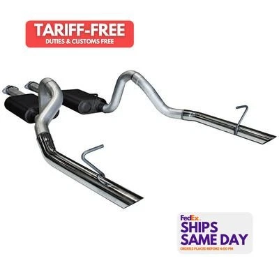 Flowmaster 17213, Kit Fits 87-93 Mustang American Thunder System Steel Natural  - Image 1 of 4