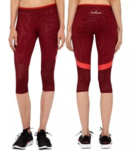Adidas By Stella McCartney Run Athletic 3/4 Running Tights, Dark Vine Size Large - Picture 1 of 21