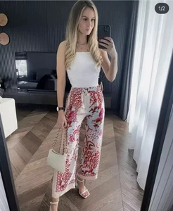NEW ZARA MULTICOLORED FLOWY PATCHWORK PANTS 2940/183 Size M - Picture 1 of 3
