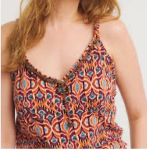 BNWT Joe Browns Aztec Size 30 /32 Aztec Scrappy Summer Beach Boho Top Beads - Picture 1 of 20