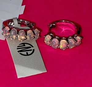 NEW! Effy Opal & Sterling Silver Huggie Earrings/ MSRP $385 - Picture 1 of 4
