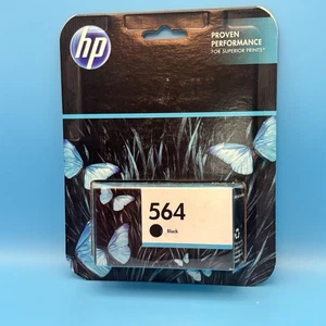 Genuine HP Ink 564 Printer Cartridge Black Ink Hewlett-Packard Inkjet Sealed - Picture 1 of 4