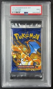 1999 POKEMON BASE SET 1ST EDITION FACTORY SEALED PACK PSA 9 MINT CHARIZARD - Picture 1 of 2