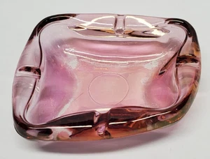 Vintage Pink Glass Ashtray Retro PLEASE READ - Picture 1 of 7