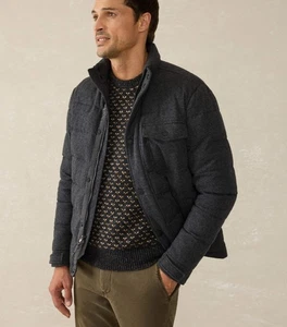 Faherty Mens Large Charcoal Gray Teton Valley Jacket Puffer Winter Classic - Picture 1 of 15