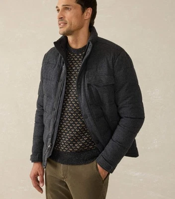 Faherty Mens Large Charcoal Gray Teton Valley Jacket Puffer Winter Classic - Image 1 of 4