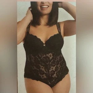 Nuevo con etiquetas Body Juicy Couture Intimates negro sujetador push up malla de encaje transparente 1X - Imagen 1 de 11