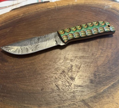 Дамасский нож для столовых приборов MHS, кожаные ножны на заказ. 8 дюймов  - Изображение 1 из 4