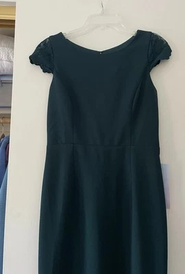 Minuet Women’s Forest Green Maxi Formal Dress With Lace Trim Size L NWT - Image 1 of 4