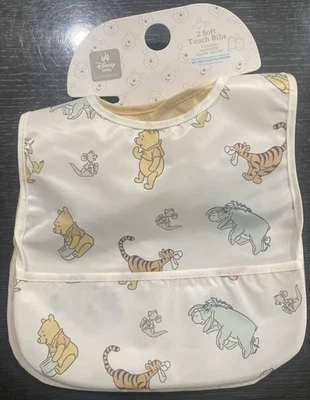 Juego de 2 baberos Disney Baby Winnie The Pooh Primark tacto suave EDAD 0+ NUEVO Foto 1 de 4