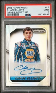 2016 Prizm Driver Signature #CS Chase Elliott Rookie RC Auto Silver PSA 9 POP 4 - Picture 1 of 2