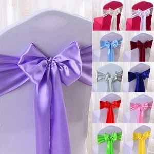 Elegant Silk+Satin Chair Sashes for Home Party and Hotel Decor 10 Pieces - Picture 1 of 35