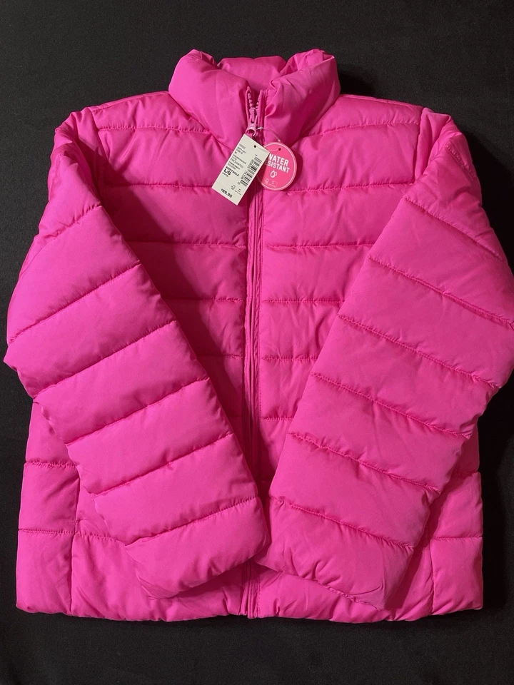 Jaqueta acolchoada rosa feminina tamanho 10/12 por The Children’s Place resistente à água - Imagem 1 de 4