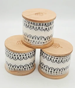 Lotto di 3 Bobine -Cuore e Mano con Nastro Magnolia Grosgrain (1") -Crema/Nero - Foto 1 di 8