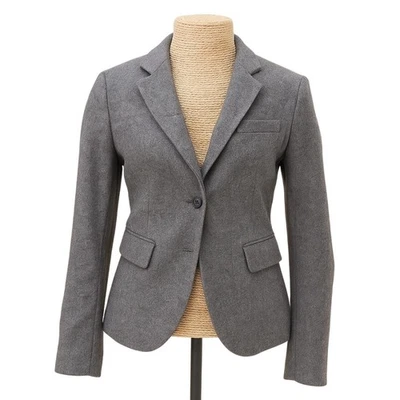 Blazer Banana Republic Lana Italiana Gris Espiga Hecho en Italia Talla 2 Foto 1 de 4