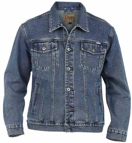 DUKE Estilo Del Oeste Camionero Chaqueta Denim en Azul Desgastado Pecho Talla XL - Imagen 1 de 1
