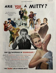 La vida secreta de Walter Mitty 1947 Technicolor Virginia Mayo película anuncio de colección - Imagen 1 de 1